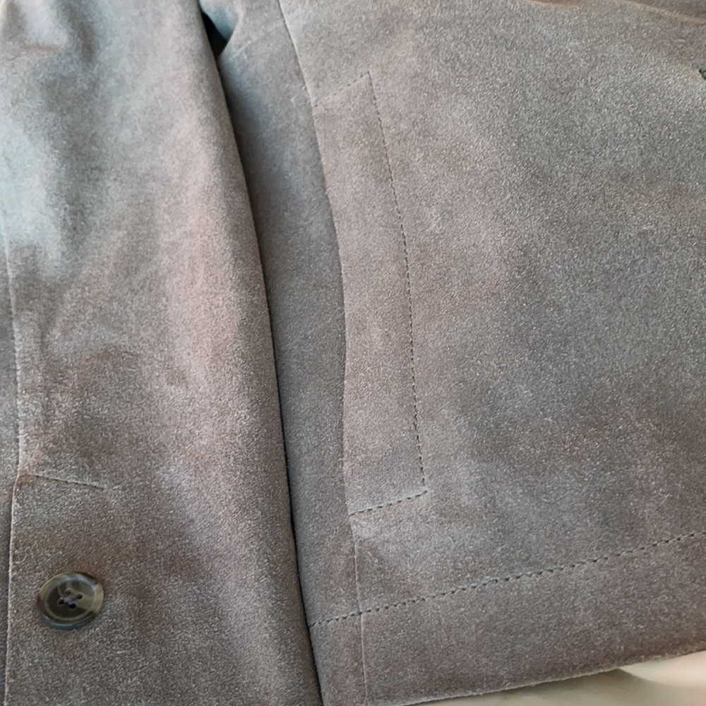 Grey Suede Fitted Jacket - image 5